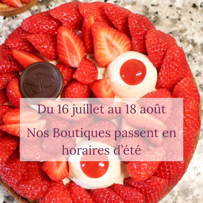 Nos boutiques, passent en horaires d'été 2024, chez Stéphane Pasco, artisan Pâtissier Chocolatier Glacier à Nantes et Vertou