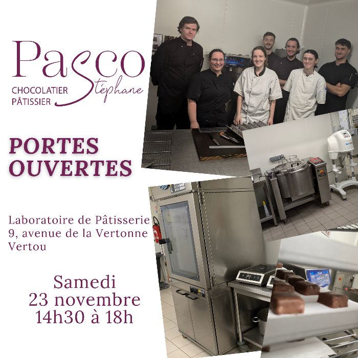 Portes Ouvertes samedi 23 novembre, à notre laboratoire de Pâtisserie